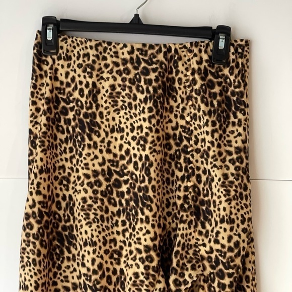 Women's Leopard Animal Print High Low Ruffled Skirt, Sz S - Picture 2 of 15